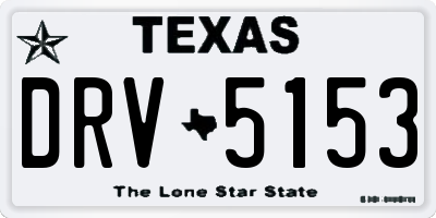 TX license plate DRV5153