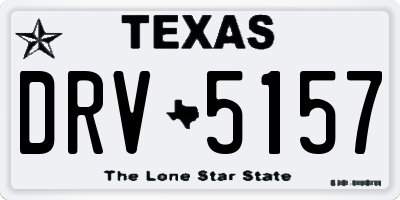 TX license plate DRV5157