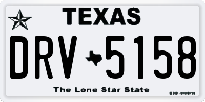 TX license plate DRV5158