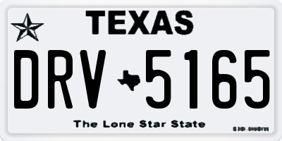 TX license plate DRV5165