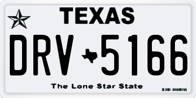 TX license plate DRV5166