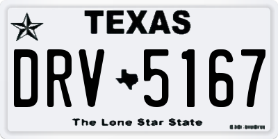 TX license plate DRV5167