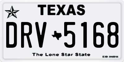 TX license plate DRV5168