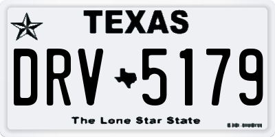 TX license plate DRV5179