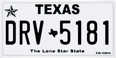 TX license plate DRV5181