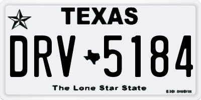 TX license plate DRV5184