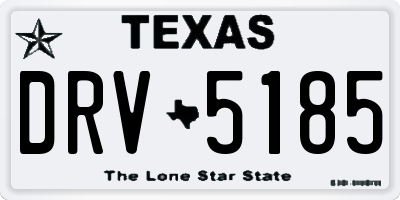 TX license plate DRV5185