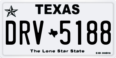 TX license plate DRV5188