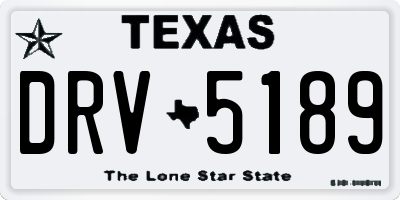 TX license plate DRV5189