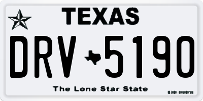 TX license plate DRV5190