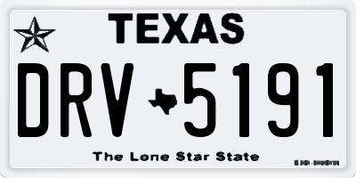 TX license plate DRV5191