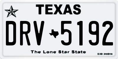 TX license plate DRV5192