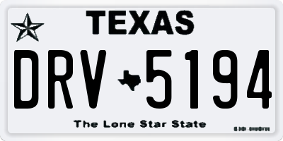 TX license plate DRV5194