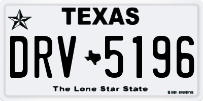 TX license plate DRV5196