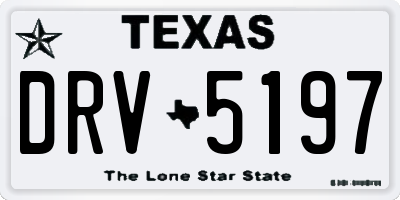 TX license plate DRV5197