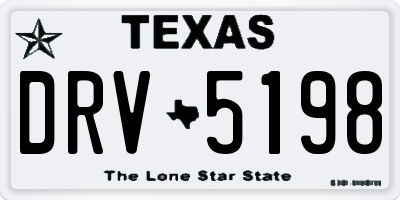 TX license plate DRV5198