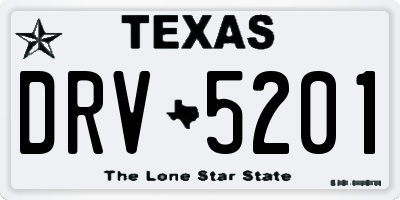 TX license plate DRV5201