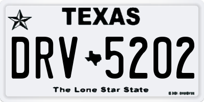 TX license plate DRV5202