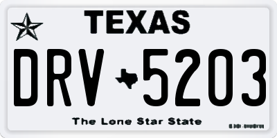 TX license plate DRV5203