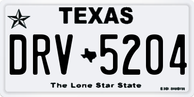 TX license plate DRV5204