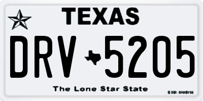 TX license plate DRV5205