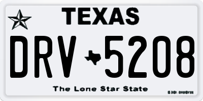 TX license plate DRV5208