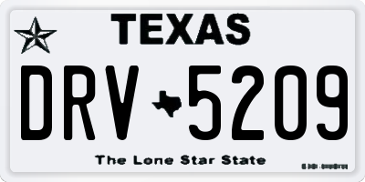 TX license plate DRV5209