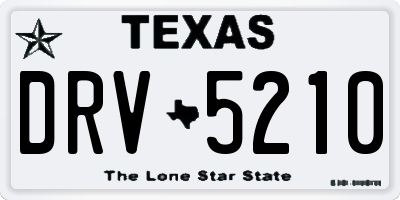 TX license plate DRV5210