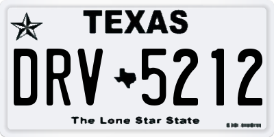 TX license plate DRV5212