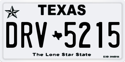 TX license plate DRV5215