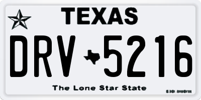 TX license plate DRV5216