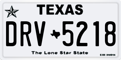TX license plate DRV5218