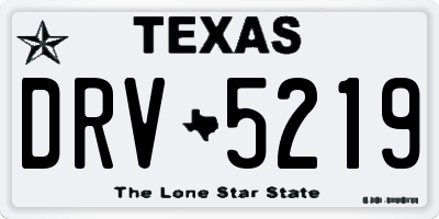 TX license plate DRV5219