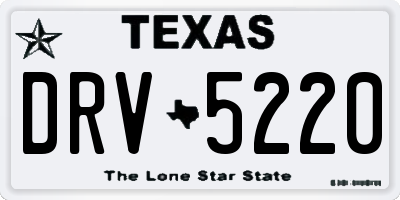 TX license plate DRV5220