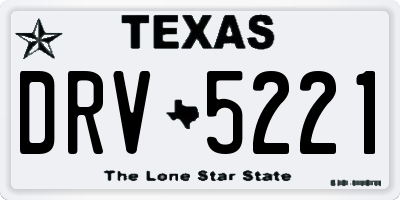 TX license plate DRV5221