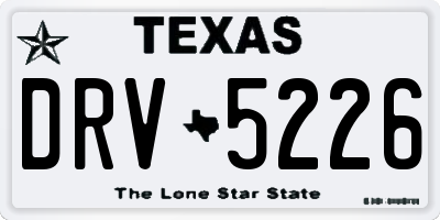 TX license plate DRV5226