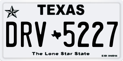 TX license plate DRV5227