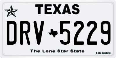 TX license plate DRV5229