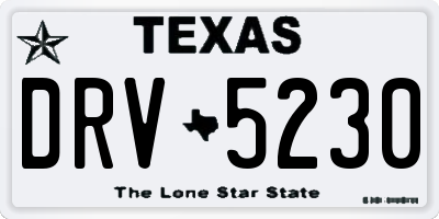 TX license plate DRV5230