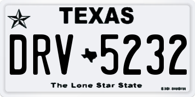 TX license plate DRV5232