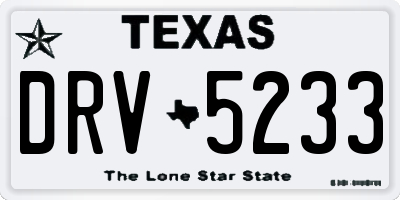 TX license plate DRV5233