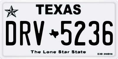 TX license plate DRV5236