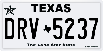 TX license plate DRV5237