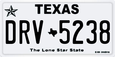 TX license plate DRV5238