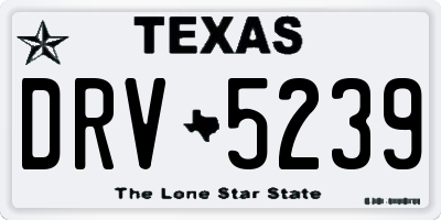 TX license plate DRV5239