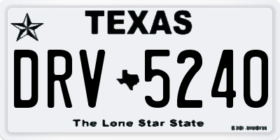 TX license plate DRV5240