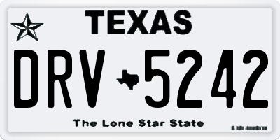 TX license plate DRV5242