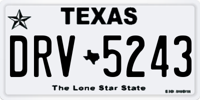 TX license plate DRV5243