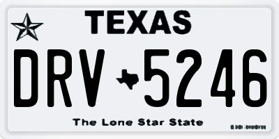 TX license plate DRV5246