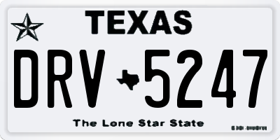 TX license plate DRV5247